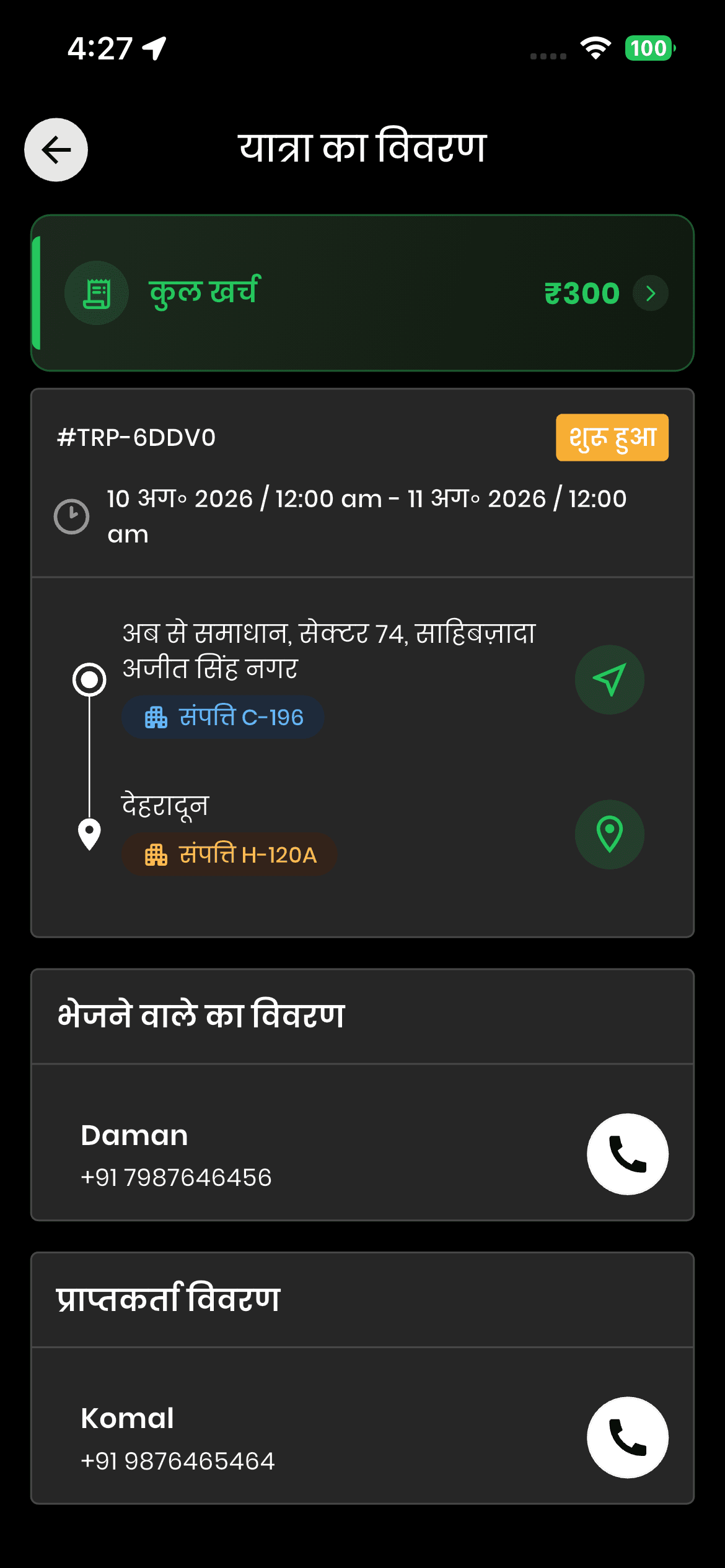Comprehensive Trip Details