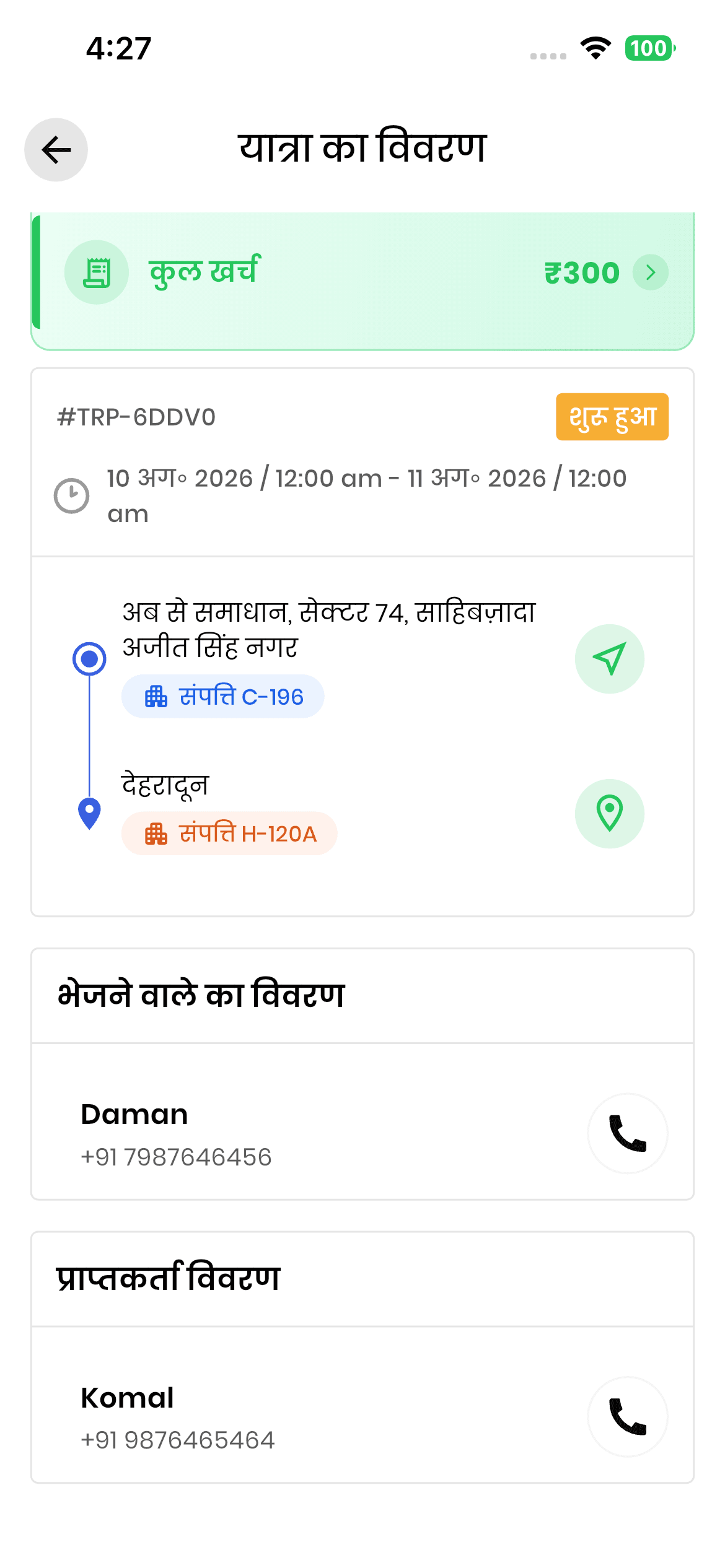 Comprehensive Trip Details
